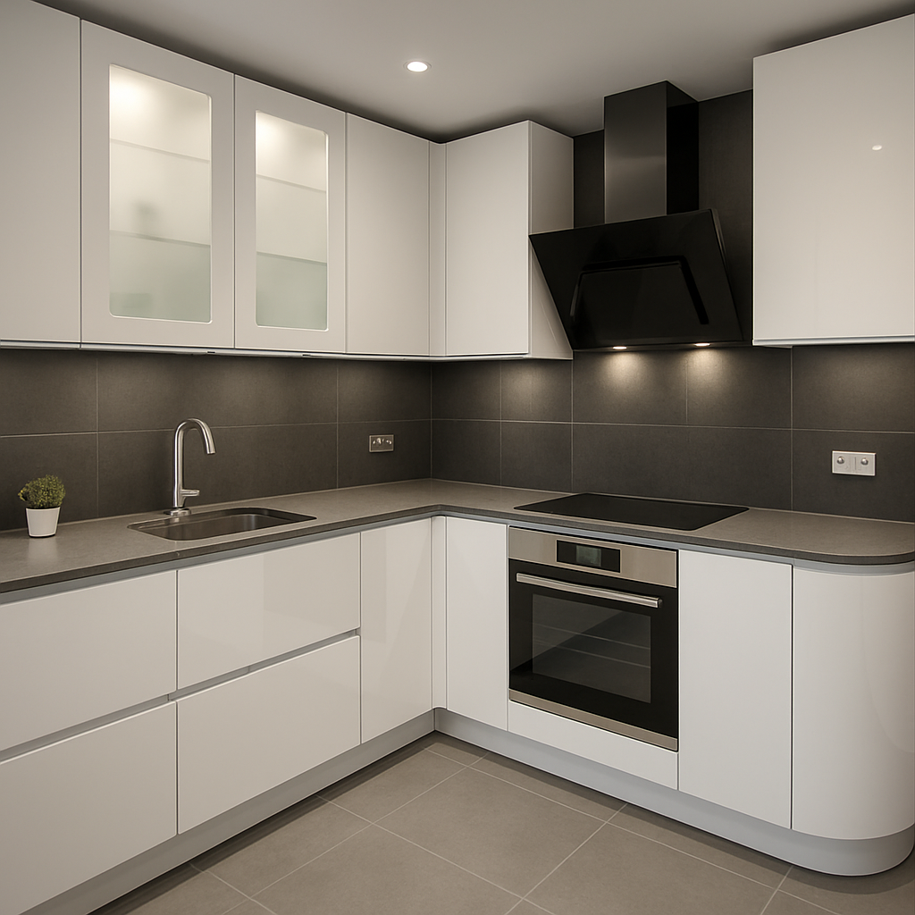 Bespoke high-gloss contemporary kitchen installed in a London home